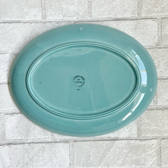 VINTAGE METLOX VERNON WARE TULIP TIME OVAL PLATTER - Picture 4 of 5